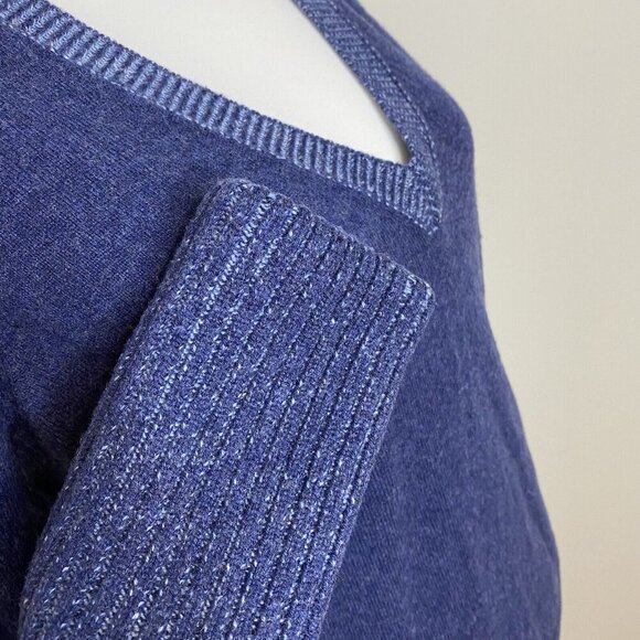 Veronica Beard CASHMERE Navy V Neck Folded Cuffs Soft Pullover Sweater Small - Picture 4 of 10